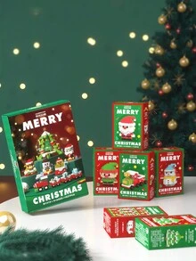 1 set Juguete de bloques de construcción para armar muñeco de nieve navideño, regalo de Navidad - Talla única - Ver 4