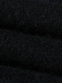 100% 美麗諾羊毛女式毛衣柔軟保暖輕便圓領套頭衫 - 黑色 - 查看 7