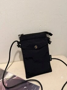 1pc Men's Black Drawstring Drawstring Shoulder Bag Light Drawstring Small Bag Hundred Mini Shoulder Crossbody Bag Outdoor Travel Crossbody Coin Purse Side Bag Back To School Students School Supplies Summer Sling Bag For Man Man Bag Cross Body Bag Side Bag Fall Messenger Bag Bag For Man Cylinder Bag Old Money Halloween Christmas - Black - View 2