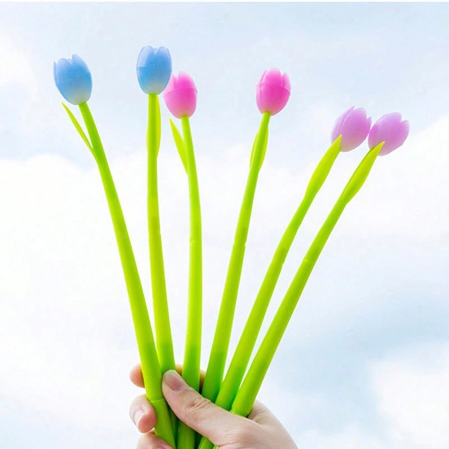 1 支随机颜色创意变色花形学生中性笔，中东风格 - 彩色 - 查看 1