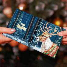 12 件手工 5D 钻石画贺卡，卡通和可爱节日设计，适合新年、圣诞节 - 带 12 个白色信封，非常适合家人、朋友、聚会邀请