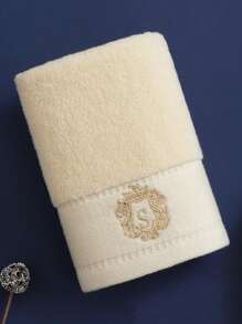 1 pieza Toalla bordada con corona, suave y absorbente - Adecuada para baño, gimnasio, hotel, uso diario. Excelente para regalos de Navidad, Halloween, Acción de Gracias, decoración del baño del hogar, decoración de otoño, de vuelta a la escuela para salón de belleza, baño del hogar