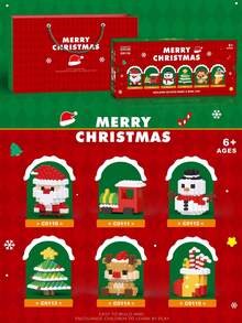 1 set Juguete de bloques de construcción para armar muñeco de nieve navideño, regalo de Navidad - Talla única - Ver 3