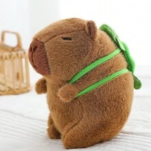 1 件水豚毛绒玩偶填充动物背包，配红围巾，伴侣装饰玩偶，家居装饰 - 彩色 - 查看 6