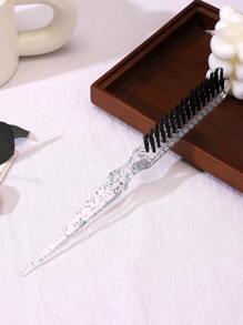 1 pezzo Spazzola per capelli in plastica, spazzola per acconciatura, pettine per lisciare i capelli, pettine per pettinatura di precisione adatto per le donne, spazzola per capelli/pettine, spazzola per capelli in nylon a tre file, utilizzata per la cura del retro, arricciatura delle radici per aumentare il volume dei capelli e la cura dei capelli, massaggio del cuoio capelluto, spazzola per capelli, pettine, strumenti per capelli, prodotti e accessori per capelli per barbieri, saloni di bellezza, articoli essenziali da viaggio, articoli essenziali per il ritorno a scuola, articoli essenziali per le vacanze, accessori per capelli per le donne