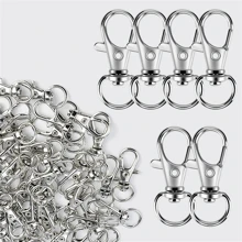 5/10/15/20/50/100 Pcs Swivel Spring Snap Hooks, High Quality Metal Lobster Claw Clasps, For Lanyards, Keychain Rings, Bags, Wallets, Jewelry Making, DIY Crafts, Length 1.26 In (32mm), Inside Width 0.39 In (10mm)