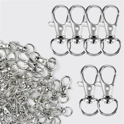 5/10/15/20/50/100 Pcs Swivel Spring Snap Hooks, High Quality Metal Lobster Claw Clasps, For Lanyards, Keychain Rings, Bags, Wallets, Jewelry Making, DIY Crafts, Length 1.26 In (32mm), Inside Width 0.39 In (10mm)