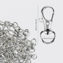 5/10/15/20/50/100 Pcs Swivel Spring Snap Hooks, High Quality Metal Lobster Claw Clasps, For Lanyards, Keychain Rings, Bags, Wallets, Jewelry Making, DIY Crafts, Length 1.26 In (32mm), Inside Width 0.39 In (10mm)
