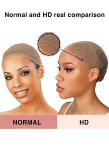 Wig Caps HD 1 Pack=2 Caps For Women HD Wig Cap For Lace Front Wig Bald Cap For Wigs Stocking Caps For Wigs - Apricot - View 5