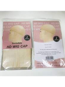 Wig Caps HD 1 Pack=2 Caps For Women HD Wig Cap For Lace Front Wig Bald Cap For Wigs Stocking Caps For Wigs - Apricot - View 7