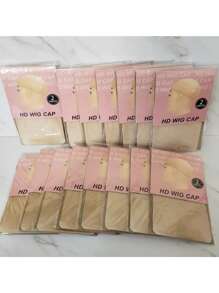 Wig Caps HD 1 Pack=2 Caps For Women HD Wig Cap For Lace Front Wig Bald Cap For Wigs Stocking Caps For Wigs - Apricot - View 8