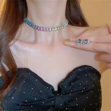 1set Crystal Necklace And Earring Jewelry Set