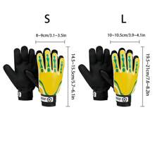 1 双男女款青少年足球守门员手套，防滑，适合专业比赛和训练，成人 - 黃色 - 查看 2