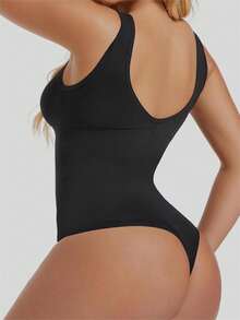 Women's Tummy Tuck Body Tightening One-Piece Shapewear - Black - View 4
