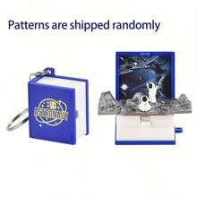1/2/8pcs 3D Folding Magic Book Mini Keychain, Decompression Creative Keyring, Random Pattern Christmas & Halloween Small Gift Car Accessories Bag Charm School Letter