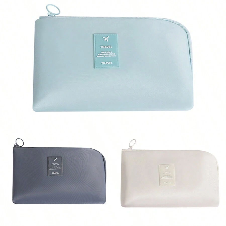 1PC旅行商务数码收纳包多功能电源数据线充电器化妆包便携全包移动电源数据线大容量便携耳机收纳包储物袋航空票据护照凭证钱包身份证件数码凭证件身份证明包电子防震充电器U盾移动硬盘宝数据线整理袋 - 彩色 - 查看 1