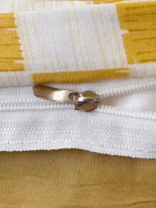 Bộ đồ giường mềm mại tối giản 4 món (1 vỏ chăn + 1 ga trải giường + 2 vỏ gối), bộ đồ giường in họa tiết lô hội thân thiện với làn da, không chứa chất huỳnh quang, thoáng khí, mềm mại, chống trượt, quấn 360 độ, thích hợp cho phòng ngủ, phòng khách, ký túc xá, phòng trẻ em, sử dụng quanh năm - bàn cờ màu vàng - Xem 8