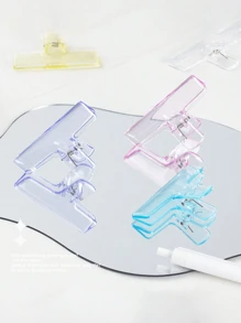 1pc Transparent Air-Sense Plastic Acrylic Clip Ins Style Student Stationery Jelly Clip File Account Clip Long Tail Clip Multi-Function Photo Clip / Creative Office Stationery Test Paper Clip Office Supplies Invoice Storage Clip School Supplies School Supplies For School Folder Back To School