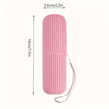 1pcPortable Travel Toothbrush And Mouthwash Cup Set - Convenient Storage For Toothbrushes, Toothpaste, And Makeup Brushes - Ideal For Couples - Random Color Rope Included - Multicolor - View 2