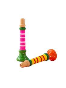 1pc Wooden Whistle Instrument, Small Horn, Baby & Toddler Educational Musical Toy (Random) - Multicolor - View 7
