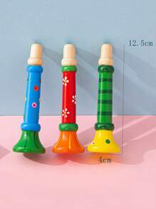 1pc Wooden Whistle Instrument, Small Horn, Baby & Toddler Educational Musical Toy (Random) - Multicolor - View 4