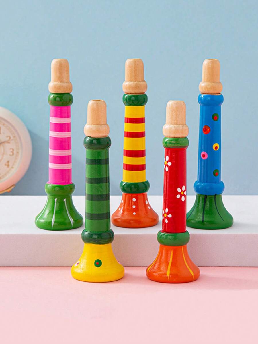 1pc Wooden Whistle Instrument, Small Horn, Baby & Toddler Educational Musical Toy (Random) - Multicolor - View 1