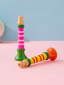 1pc Wooden Whistle Instrument, Small Horn, Baby & Toddler Educational Musical Toy (Random) - Multicolor - View 5