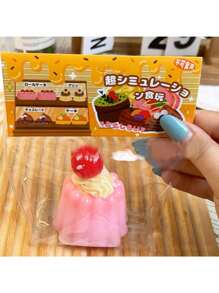 1 Peça Brinquedo Macio Squishy de Pudim de Cereja Cremoso, Parte Imitação de Creme de Cola Macio e Ascendente Lento, Cor Aleatória - Multicolorido - Visão 6