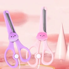 Cute Cartoon Effortless Scissors, Safety Student Scissors, Craft Scissors With Tip Stainless Steel Blades And Soft Grip, Great For Home And School - Multicolor - View 2