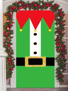 1 pieza Decoración de puerta navideña Caja de regalo con lazo Fondo para decoración de fiesta en interiores y exteriores, decoración del hogar (Rojo) Decoración navideña dulce para el hogar, pancarta colgante de puerta navideña, fondo adecuado para la puerta principal, decoración de cumpleaños, Año Nuevo y Navidad - Multicolor - Ver 6
