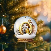 1/26 piezas 26 letras en inglés, bolas de nieve de cristal acrílico decoraciones de muñeco de nieve, adornos navideños, letras decorativas de la A a la Z decoraciones decorativas, carta navideña árbol de Navidad DIY, para decoración navideña y decoración estética de la habitación - Dorado - Ver 11