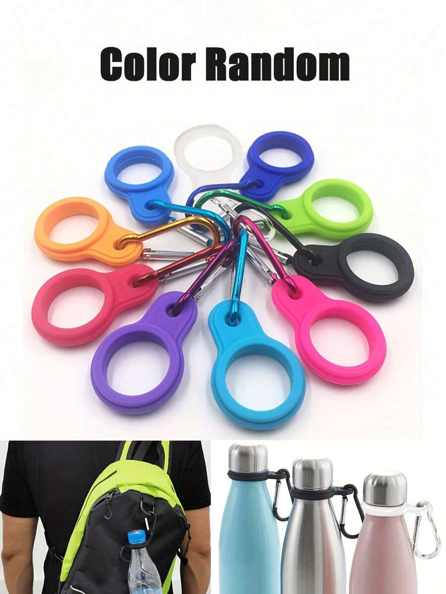 2/4/6/8/10件隨機顏色高品質水瓶夾，便攜式登山夾，露營登山工具，簡易水瓶夾，橡膠夾，運動水瓶夾，矽膠礦泉水瓶套，戶外登山夾，耐用方便，適合戶外登山露營