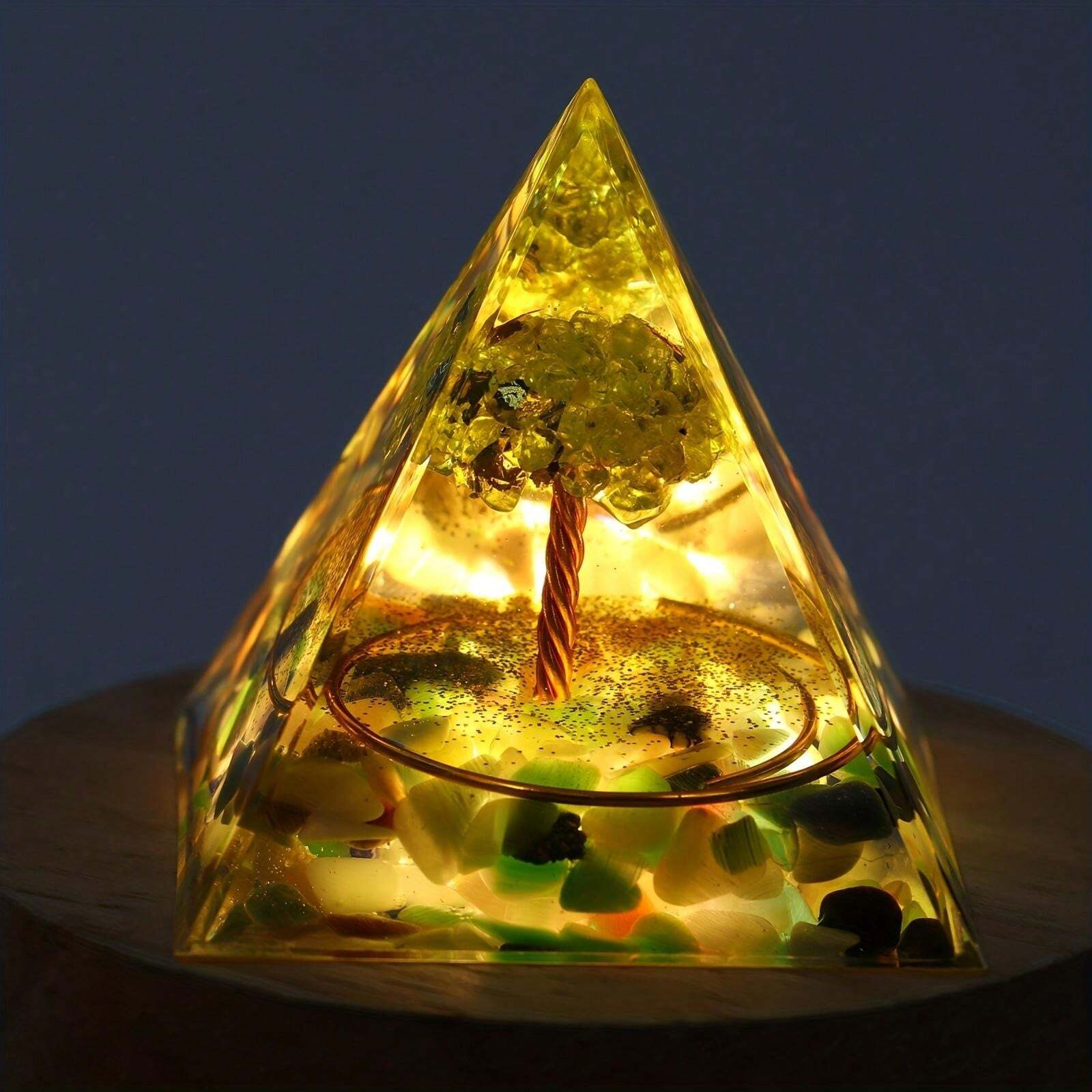 1pc Rainbow Fluorite Tree Of Life Pyramid For Positive Energy Healing ...