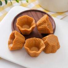 1/4 件硅胶冰淇淋形蜡烛模具，DIY 手工蜡烛制作用品，蜡熔体，肥皂，树脂工艺装饰 - 白色 - 查看 10