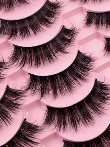 14 对假睫毛仿貂皮睫毛蓬松纤细自然睫毛 8-16 毫米 3D 浓密条状假睫毛套装