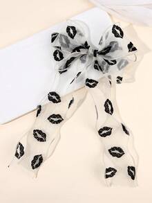 1 件女孩薄纱水手发饰，花唇刺绣蝴蝶结长尾鳄鱼夹，优雅蝴蝶结发夹，新中式蝴蝶结发夹，度假蝴蝶结发夹，女士时尚发饰 - 彩色 - 查看 11