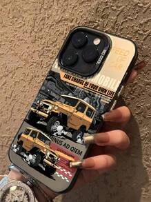1pc Compatible With IPhone 11 12 13 14 Pro Max 15 IMD Transparent Black Phone Case - Speed Of Life