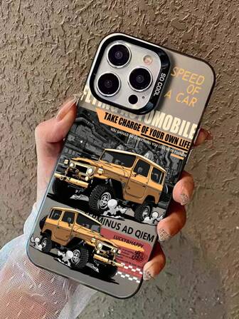 1pc Compatible With IPhone 11 12 13 14 Pro Max 15 IMD Transparent Black Phone Case - Speed Of Life