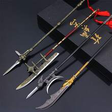 2024 Nuevo artículo, modelo de arma fría de la era de los Tres Reinos del antiguo este de Asia, decoración de modelo de arma metálica grande, regalo de cumpleaños, adorno de festival - Multicolor - Ver 9