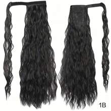 Ngô Sóng Đuôi Ngựa Nối Dài Kẹp Trong-22 Inch Dài Lượn Sóng Quấn Quanh Pony Đuôi Chịu Nhiệt Tổng Hợp Bộ Tóc Giả dành Cho Nữ - Nhiều màu - Xem 14