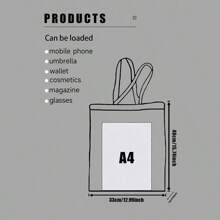 1 件定制帆布袋，独特设计（照片、风景、插图），可折叠，大容量，轻便，时尚，个性化手提包，单肩包，休闲购物袋，开学季购物 - 彩色 - 查看 5