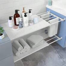 Adjustable Closet Organizer Storage Shelf Space-Saving Kitchen Wardrobe Shelves Holders Smart Shelf 53 To 90 Cm White Extendable Width - 白色 - 查看 2