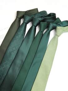 1 条深绿色手工领带，适合日常、派对、商务使用，可作为男士领带礼物 - 彩色 - 查看 9