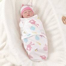 2 件套新生儿襁褓毯和帽子，婴儿睡袋 0-3 个月，春秋季 - 彩色 - 查看 17