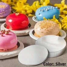 10 piezas de Bases para pastel, bases de plata para repostería, base para pastel resistente a la grasa - Base gruesa para pasteles para suministros de decoración de pasteles de bodas/cumpleaños, Accesorios para platos de pizza/cake - plata - Ver 8