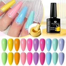 8ml 6Pcs/Set Gel Nail Polish Set Nude Pink Colors Gltter Semi Permanent Soak Off UV LED Nail Art Gel Polish For Manicure