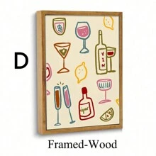 1 Stück, Drink Gläser Muster, Bunter Wein Muster, Retro Wandkunst, Küchen Wanddrucke, Ästhetik Dekoration, Galeriewand, Wohninspiration, 50*70cm (19.7*27.5in) ungerahmt - Verschiedenfarbig - Übersicht 24