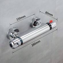 YUNRUX Thermostat Duscharmatur Duschthermostat Mischbatterie für Dusche Bad Chrom, Duschmischbatterie Thermostat mit 38 °C Sicherheitstaste, Messing Brausethermostat