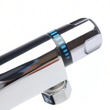 YUNRUX Thermostat Duscharmatur Duschthermostat Mischbatterie für Dusche Bad Chrom, Duschmischbatterie Thermostat mit 38 °C Sicherheitstaste, Messing Brausethermostat