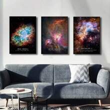 1 pièce Affiche de l'univers, peinture sur canevas d'art mural moderne de la nébuleuse de la Rosette, du trou noir, de la galaxie, décoration murale pour la chambre à coucher, avec cadre en option